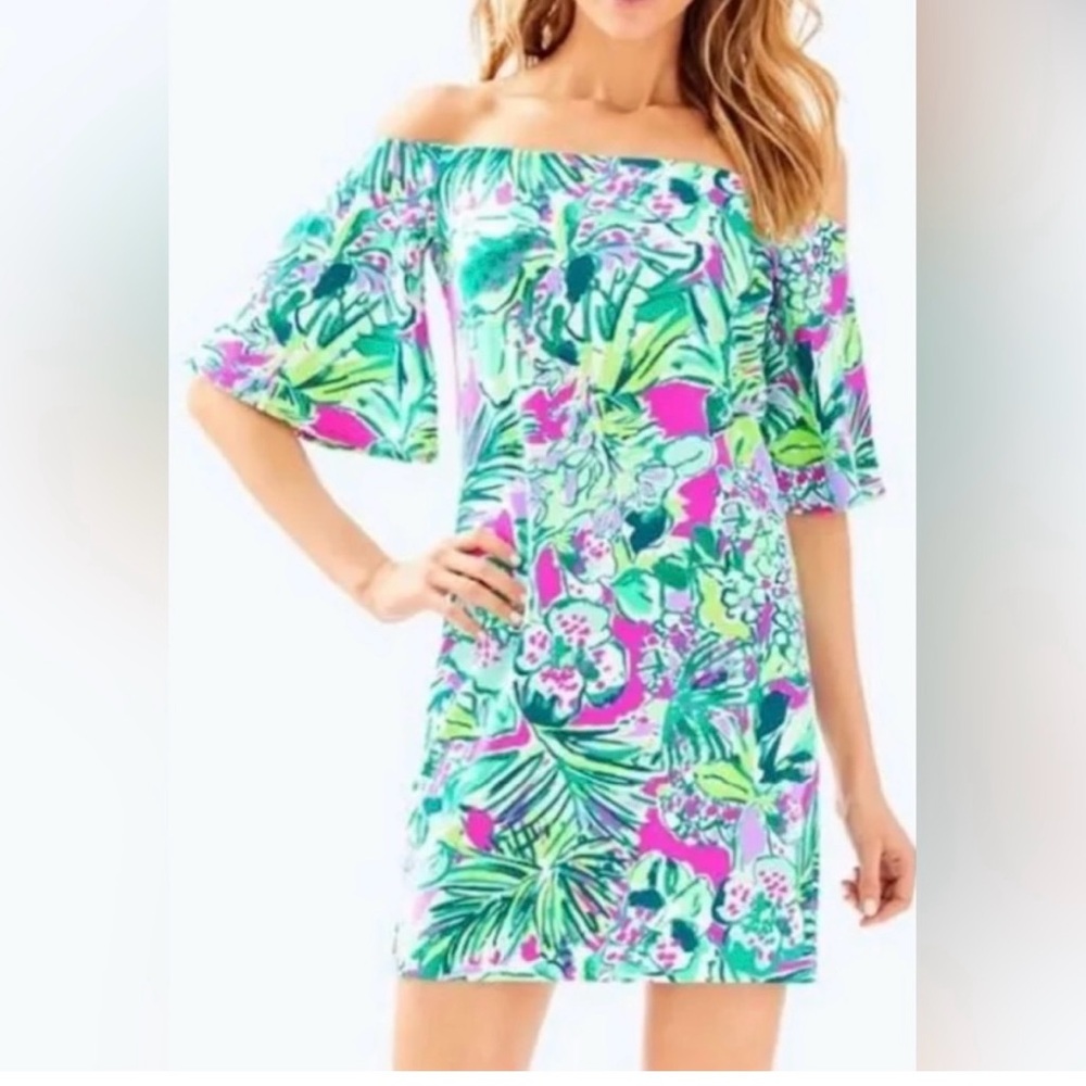 Lilly Pulitzer Fawcett Floral Off-Shoulder Dress size medium